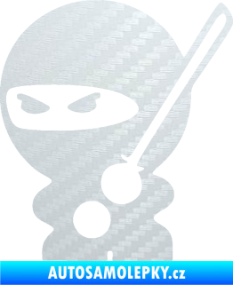 Samolepka Ninja baby 001 levá 3D karbon bilý
