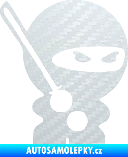 Samolepka Ninja baby 001 pravá 3D karbon bílý