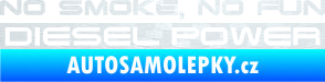 Samolepka No smoke. no fun, diesel power nápis 3D karbon bílý