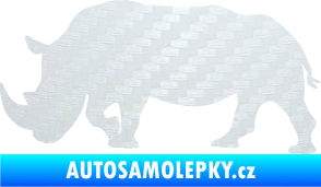 Samolepka Nosorožec 002 levá 3D karbon bílý