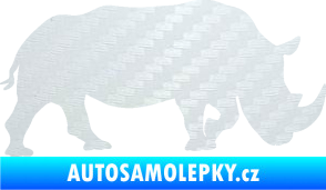 Samolepka Nosorožec 002 pravá 3D karbon bílý