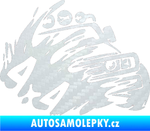 Samolepka Off Road 002 pravá 4x4 3D karbon bílý