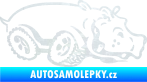 Samolepka Off Road 006 pravá hroch 3D karbon bílý