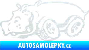 Samolepka Off Road 006 levá hroch 3D karbon bílý
