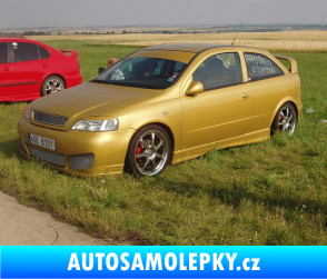 Samolepka Opel Astra G - přední 3D karbon bílý