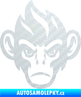 Samolepka Opičák 002 levá 3D karbon bílý