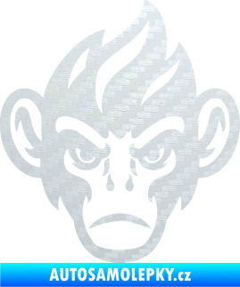 Samolepka Opičák 002 pravá 3D karbon bílý