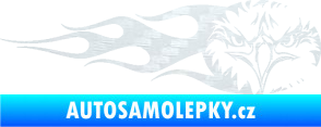 Samolepka Orel 004 pravá 3D karbon bílý