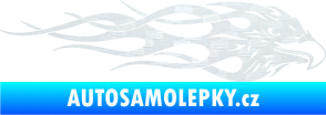 Samolepka Orel 016 pravá v plamenech 3D karbon bílý
