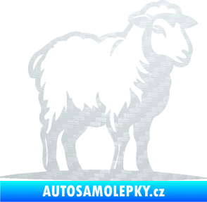 Samolepka Ovce 002 pravá 3D karbon bílý