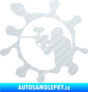 Samolepka Paintball 004 levá 3D karbon bílý