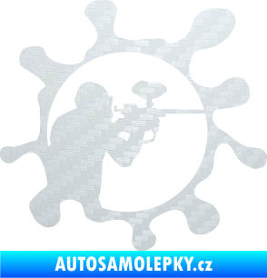Samolepka Paintball 004 pravá 3D karbon bílý