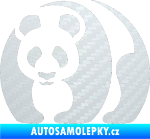 Samolepka Panda 001 levá 3D karbon bílý