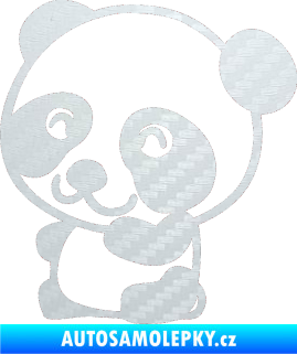 Samolepka Panda 002 levá 3D karbon bílý