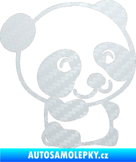 Samolepka Panda 002 pravá 3D karbon bílý