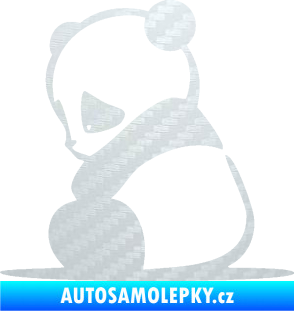 Samolepka Panda 005 levá 3D karbon bílý