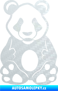 Samolepka Panda 006  3D karbon bílý