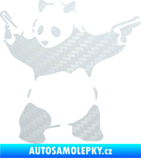 Samolepka Panda 007 levá gangster 3D karbon bílý