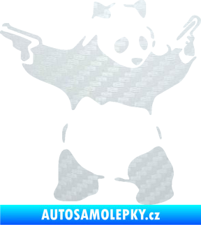 Samolepka Panda 007 pravá gangster 3D karbon bílý