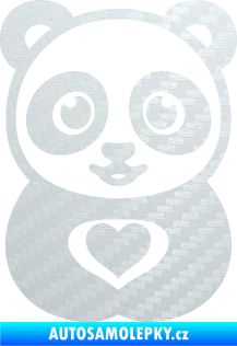 Samolepka Panda 008 roztomilá 3D karbon bílý
