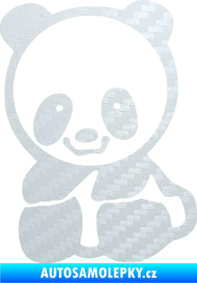 Samolepka Panda 009 levá baby 3D karbon bílý