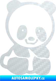 Samolepka Panda 009 pravá baby 3D karbon bílý