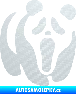 Samolepka Panda 014 pravá maska Vřískot 3D karbon bílý