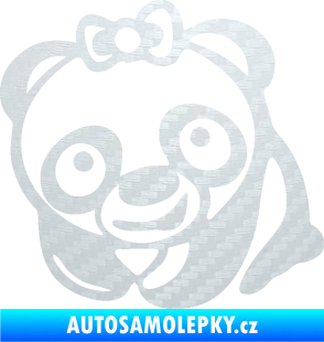 Samolepka Panda baby levá 3D karbon bílý