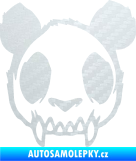 Samolepka Panda zombie  3D karbon bílý