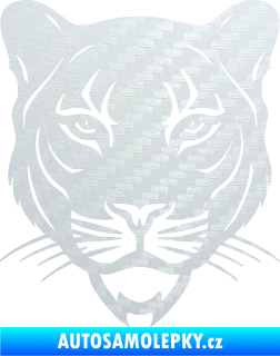 Samolepka Panter 002 hlava black panther 3D karbon bílý