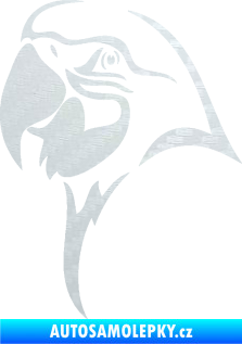 Samolepka Papoušek 006 levá hlava 3D karbon bílý