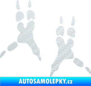 Samolepka Papoušek 008 stopy levá 3D karbon bílý
