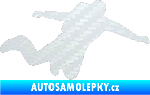 Samolepka Parašutista 001 pravá 3D karbon bílý
