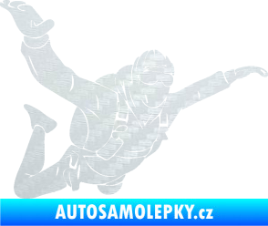 Samolepka Parašutista 004 pravá 3D karbon bílý