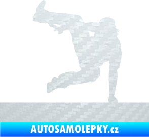 Samolepka Parkour 002 levá 3D karbon bílý