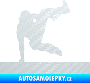 Samolepka Parkour 002 pravá 3D karbon bílý