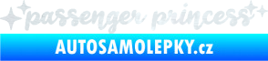 Samolepka Passenger Princess 002 nápis s hvězdičkami 3D karbon bílý