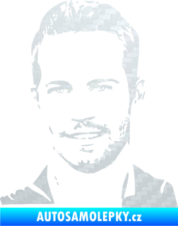 Samolepka Paul Walker 001 levá 3D karbon bílý