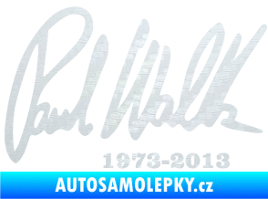 Samolepka Paul Walker 003 podpis a datum 3D karbon bílý