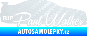 Samolepka Paul Walker 005 RIP 3D karbon bílý