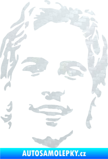 Samolepka Paul Walker 008 pravá obličej 3D karbon bílý