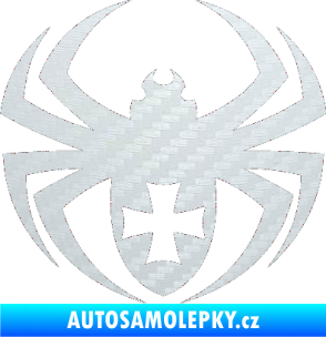 Samolepka Pavouk 004 křižák 3D karbon bílý