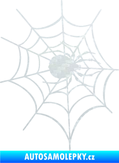 Samolepka Pavouk 016 pravá s pavučinou 3D karbon bílý