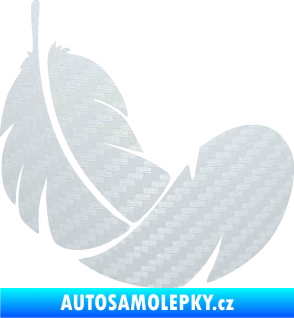 Samolepka Peříčko 008 pravá 3D karbon bílý