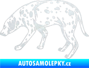 Samolepka Pes 001 levá Dalmatin 3D karbon bílý