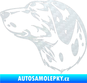 Samolepka Pes 002 levá Dalmatin 3D karbon bílý