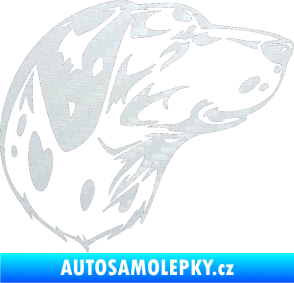 Samolepka Pes 002 pravá Dalmatin 3D karbon bílý