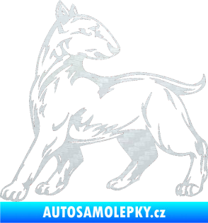 Samolepka Pes 011 levá 3D karbon bílý