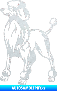 Samolepka Pes 014 levá Pudl 3D karbon bílý