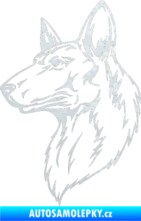 Samolepka Pes 019 levá 3D karbon bílý